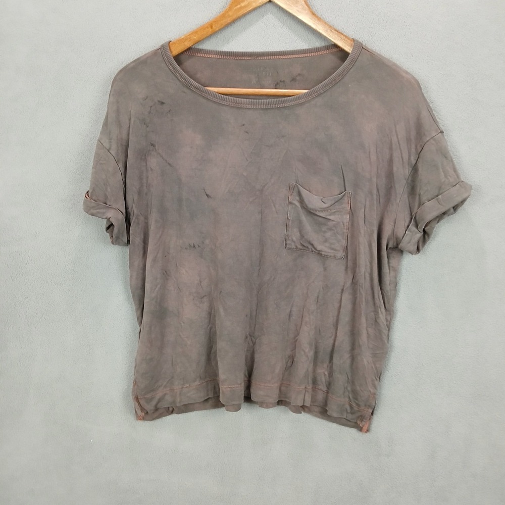 American Eagle Outfitters Soft & Sexy Ribbed Pocket T Shirt Womens Small Purple